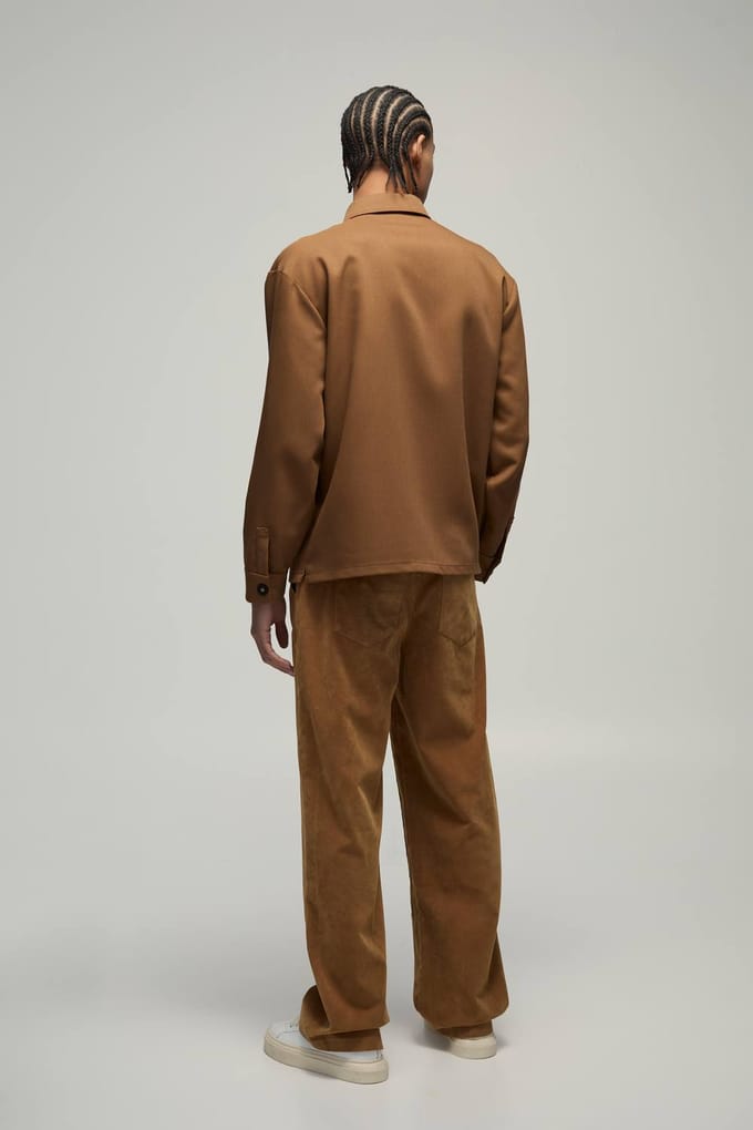 Broek met vaste taille, relaxed fit, Carpenter, heavyweight suède broek | Tan | Size 30R