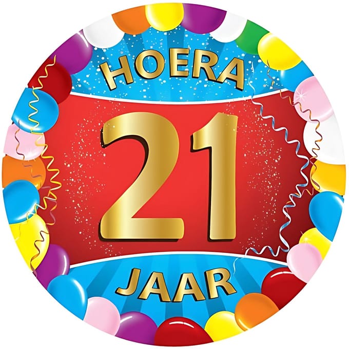 Bierviltjes 21 jaar - 25x stuks - multicolor - verjaardag/feest - feestartikelen