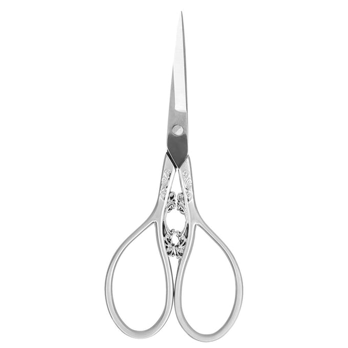 Stainless Steel Tailor Scissors Household DIY Sewing Accessories(silver with sliver pattern) white
