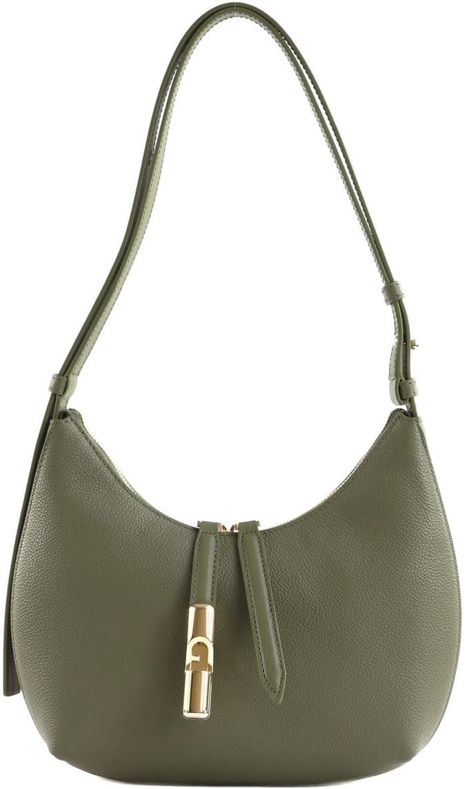 FURLA Leren schoudertas Goccia Shoulder Bag Avocado groen
