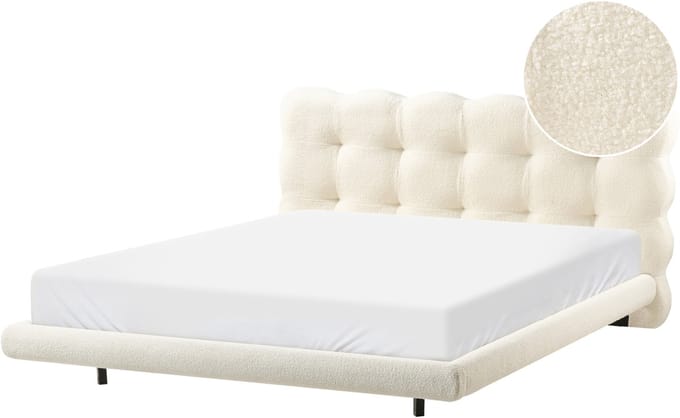 SOULISSE - Tweepersoonsbed - Off-white - 160 x 200 cm - Bouclé