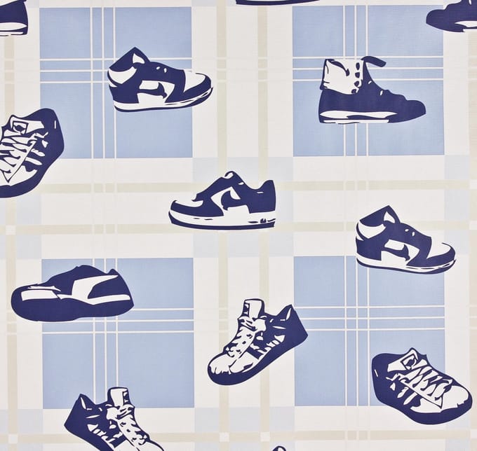 Dutch Wallcoverings Papierbehang shoes - blauw/beige