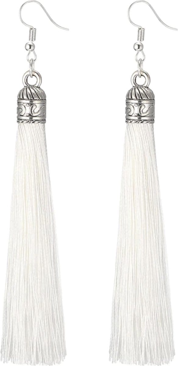 Fako Bijoux® - Oorbellen - Kwast Romania XL - Wit