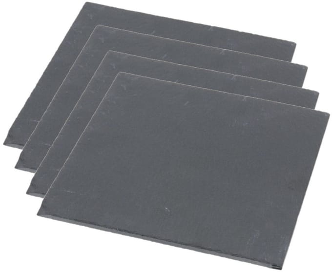 Set van 4x stuks leisteen serveerplanken 30 x 30 cm