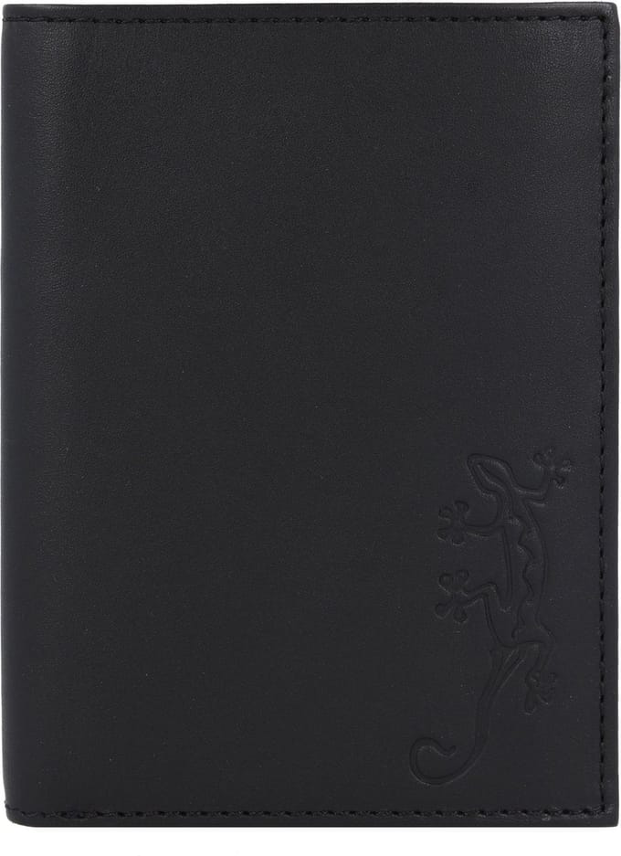 oxmox Leren portemonnee Leather RFID Protect Kombibörse Lizard Embossed Black zwart