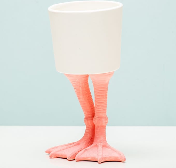 Bitten - Bloempot Flamingopoten - porselein - large