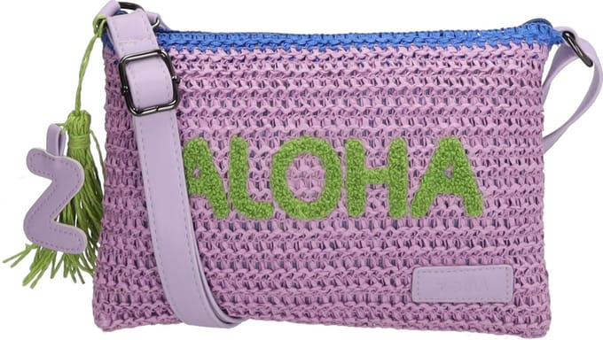 Zebra Trends Moana Crossbodytas - Schoudertas - Riet - Zomer - Dames - Lila