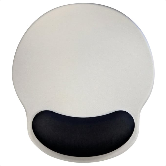 Techidna - Ergonomische Muismat met Polssteun - Wit & Zwart - Gelkussen - Antislip - Compact