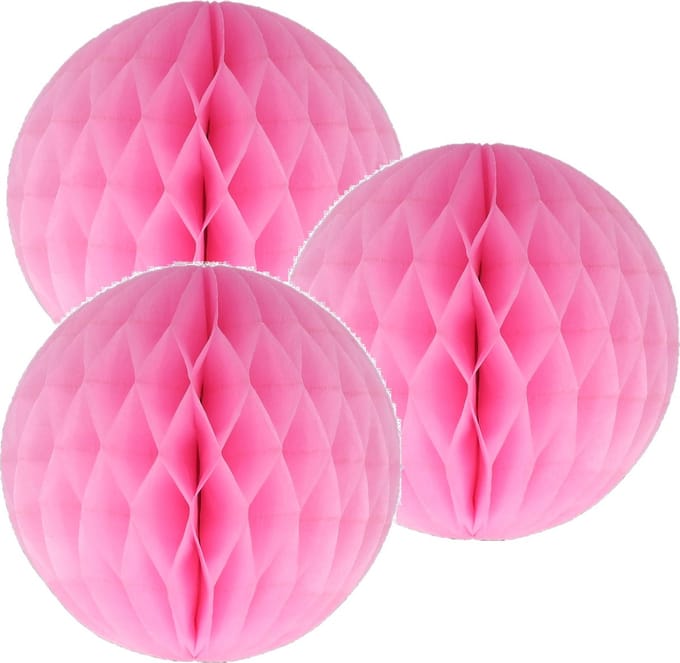 3x decoratie bal lichtroze 10 cm
