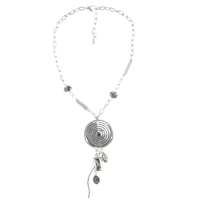 Behave Ketting zilver kleur met ronde hanger 59 cm