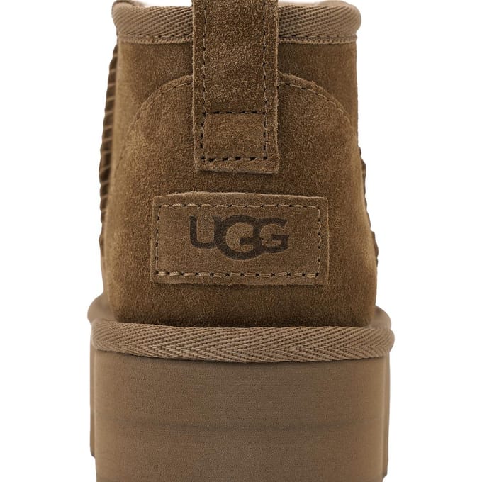UGG® Classic Ultra Mini Platform for Women in Brown, Size 10, Suede/Polyester/Wool