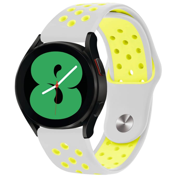imoshion Siliconen sportbandje - Universeel 20 mm aansluiting - Light Grey & Neon Yellow