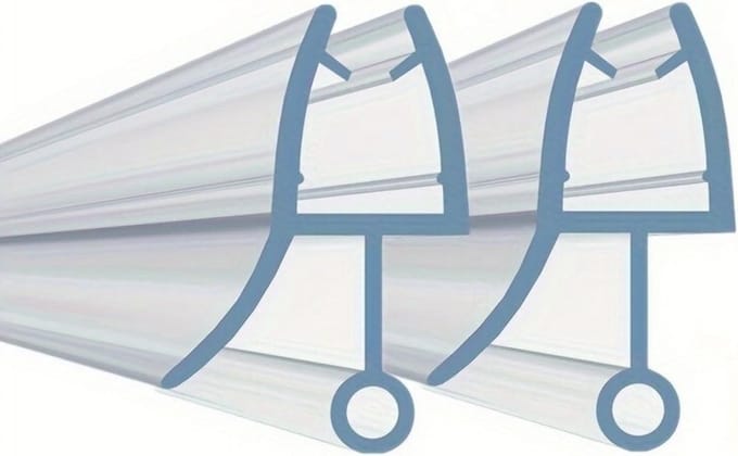 Douchedeur Afdichting - Glasafdichting Strip - Lekkage Stoppen - Universele Pasvorm - 2 Stuks 50cm - Transparant