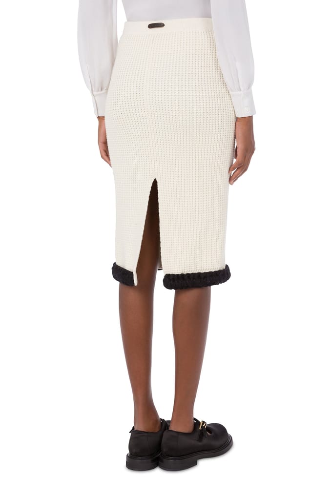 Moschino Superfine Lambswool Skirt White Taglia: 36 | Minigonne Outlet | Donna | Bianco