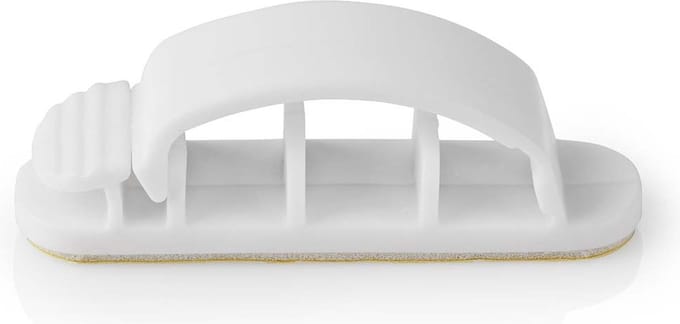 Nedis Kabelmanagement - Kabelclip - Vergrendeld - 3 Stuks - Aantal sleuven: 3 Sleuven - Maximale kabeldikte: 7.5 mm - Polypropylene - Wit