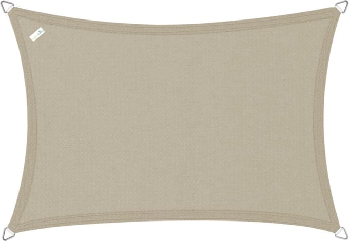 Buitenkado schaduwdoek rechthoek 4x6m - HDPE/RVS - taupe