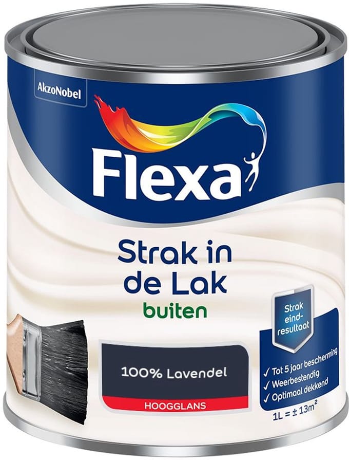 Flexa - Strak In De Lak Buitenlak Hoogglans - 100% Lavendel - Mengverf - 1 L