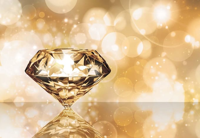 Fotobehang Gem Diamond Gold | PANORAMIC - 250cm x 104cm | 130g/m2 Vlies