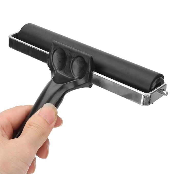Rubberen Brayer Roller Kunst Inkt Schilderen Druktechniek Roller Stempelgereedschap 15 cm black