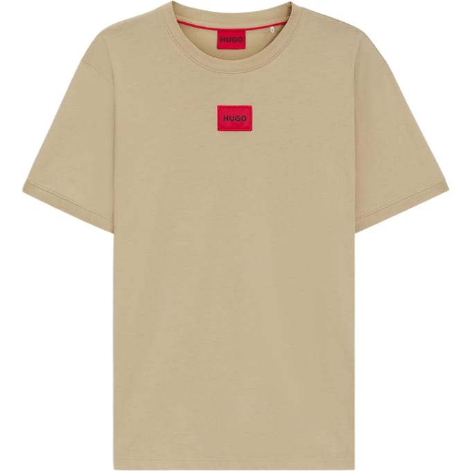 Hugo Diragolino T-shirt voor heren met logo op de borst (Medium Beige)