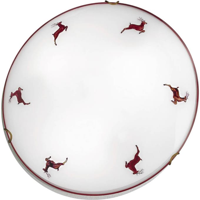 austrolux Plafondlamp Nonna hert, wit-rood, Ø 40 cm