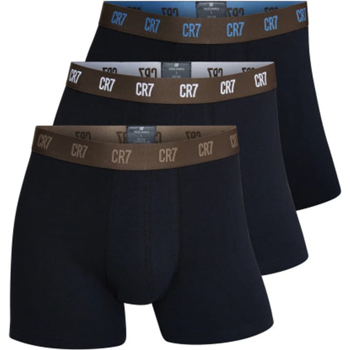 CR7 Heren Boxershorts Effen Zwart/Bruin 3-Pack - Maat S