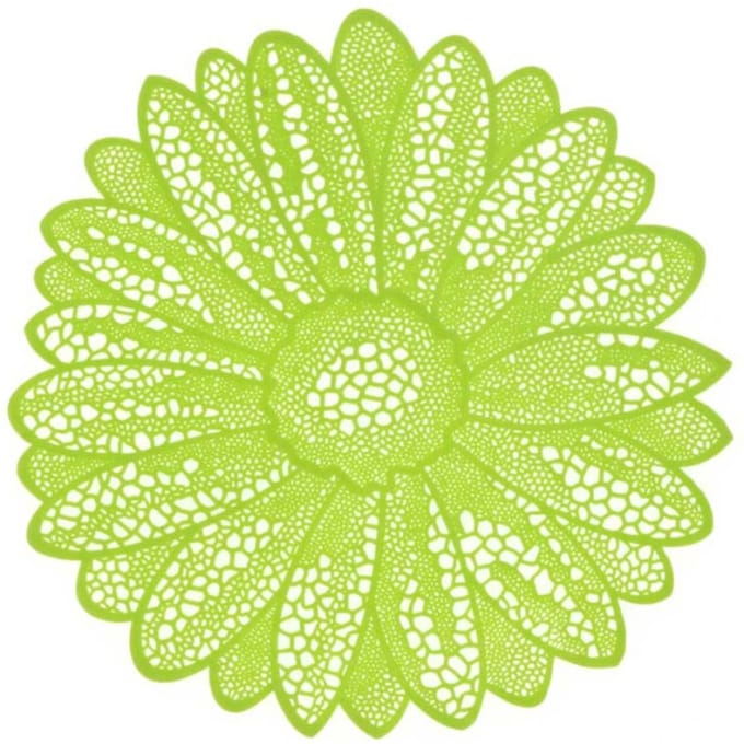 Unique Living placemat flower 38cm Ø lime