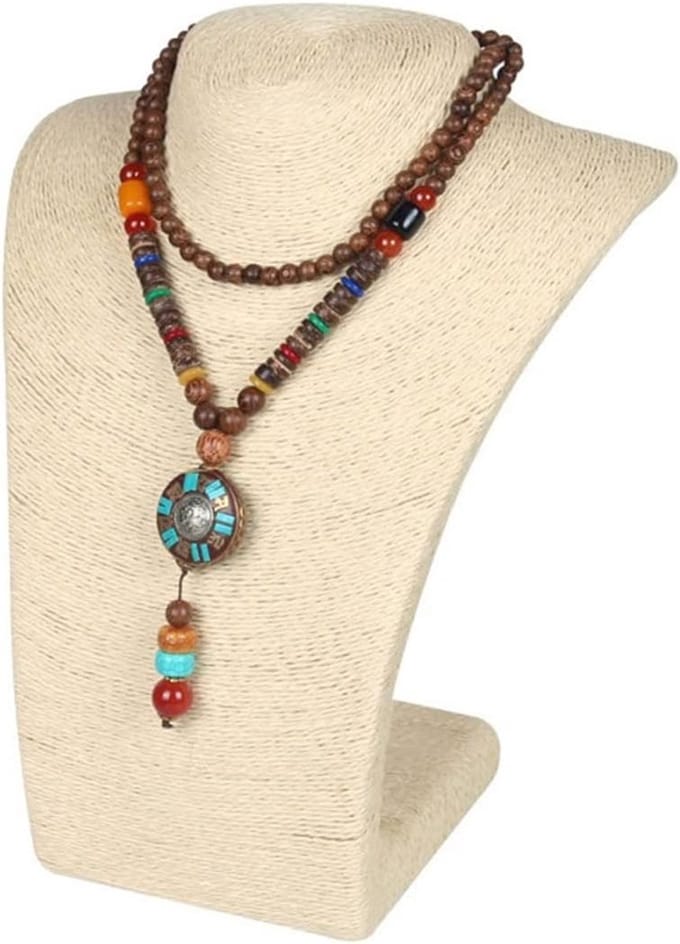 Sieraden Display - Hanger Standbeeld - Juwelen Presenteren - Elegante Bustestijl - H36 x B23CM - Beige