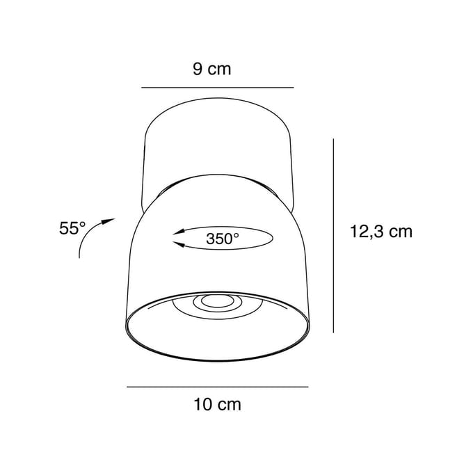 Nordlux Downlight Pitcher, wit/zilver, 1-lamp, metaal, GU10
