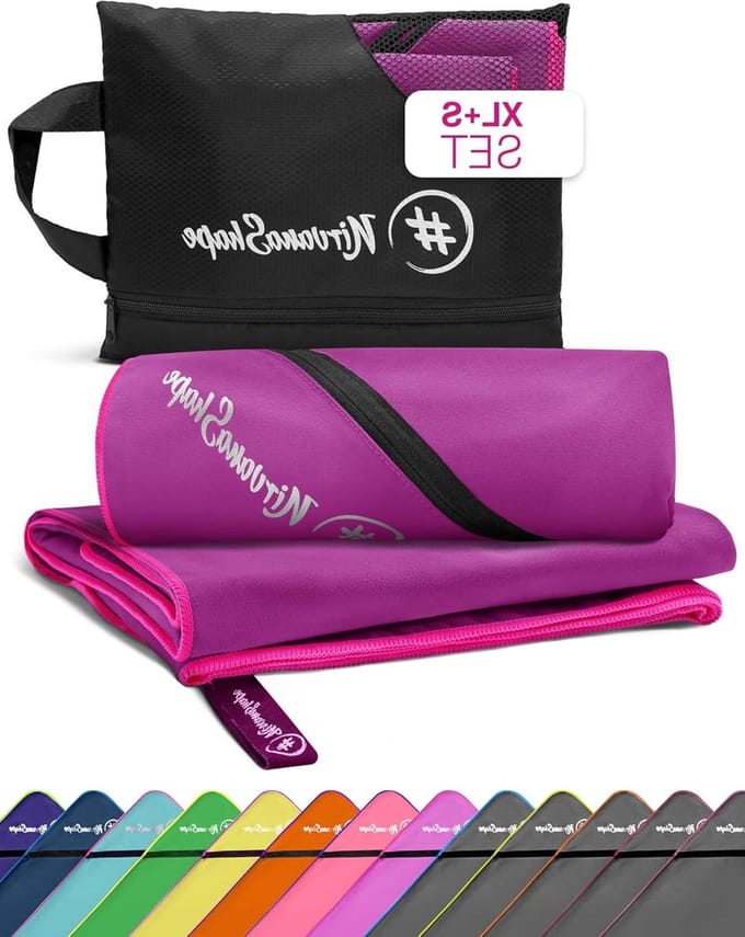 Microvezel Handdoek - Lichtgewicht Doek - Sport & Reizen - Sneldrogend & Compact - 200x100 cm - Roze