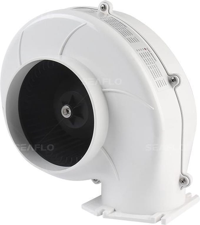 Heavy duty, flens montage Bilge ventilator/luchtververser, 24V, 550 m3/uur (Ø 150 mm)