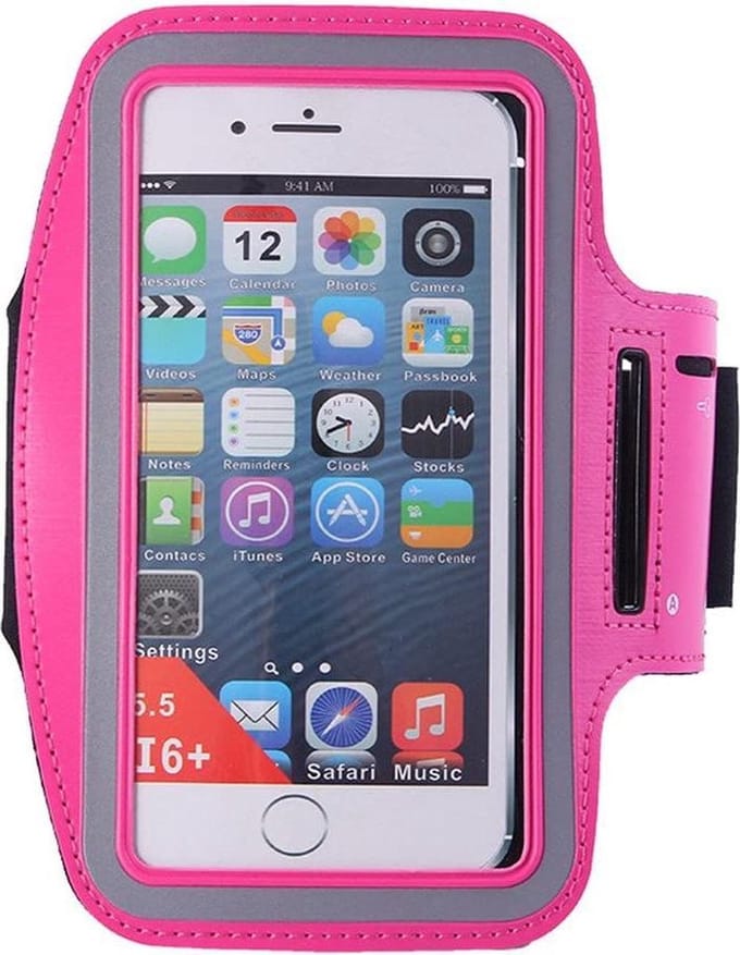 Hardloop Armband Telefoon | Geschikt voor Motorola E13 / E20 / E22 / E32 / E32s / E40 | Hardloop Armband | Sport Hardloopband | Hardloop Telefoonhouder | Donker roze