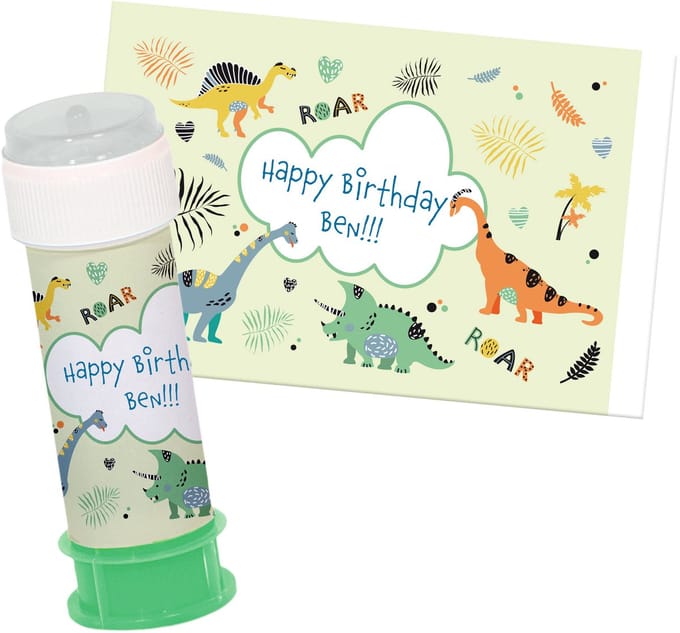 Bellenblaas Sticker Dino Roars - 6 stuks