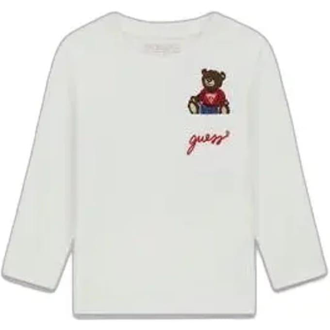 Langarm geborduurde T-shirt voor kinderen Guess