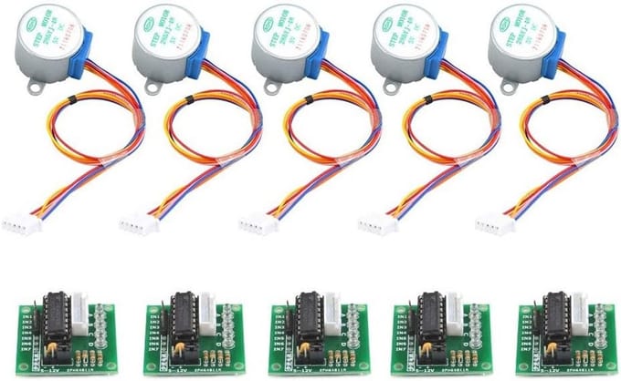 5-Pack 5V Stappenmotor met ULN2003 Driver Board voor Arduino