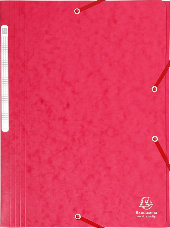 Exacompta 25x Elastomap Maxi capacity in glanskarton 425gm2 - A4 - Rood - 17109H