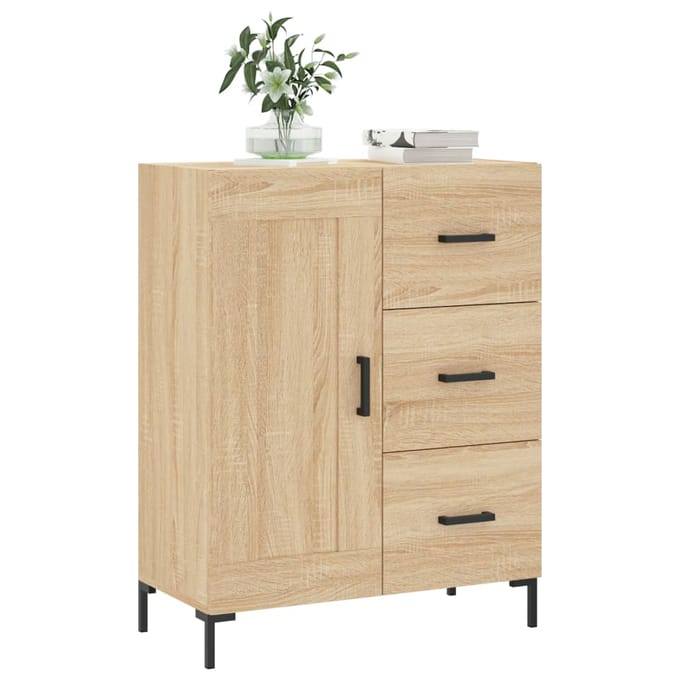 vidaXL - Dressoir - 69,5x34x90 - cm - bewerkt - hout - sonoma - eikenkleurig