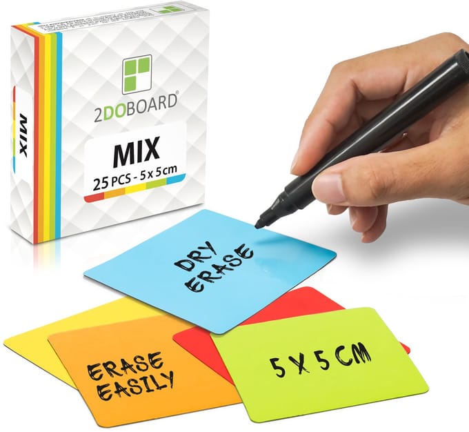 2DOBOARD Herschrijfbare Whiteboard Magneten - 5 x 5 cm