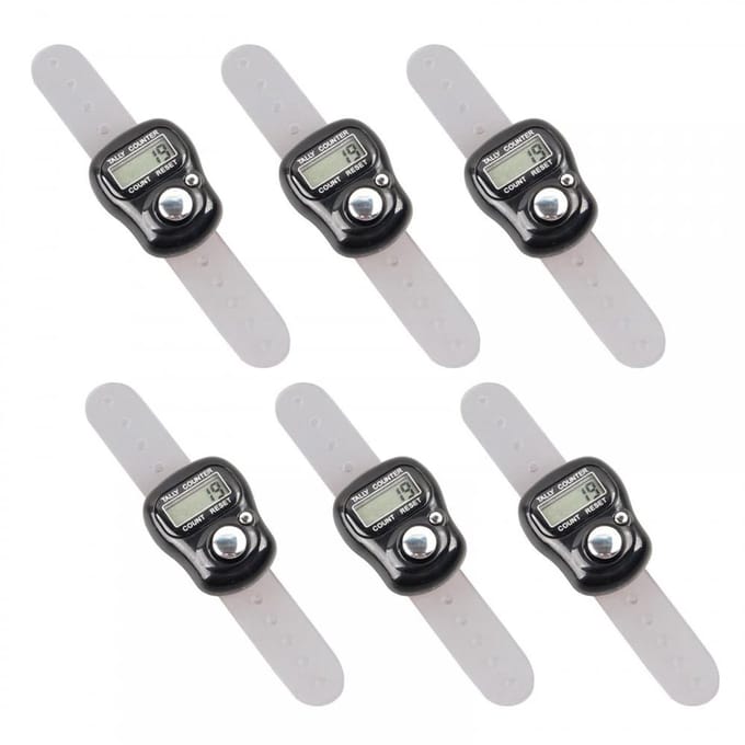 Dailygoods - 6 Stuks Digitale Vingerteller voor Diverse Statistieken