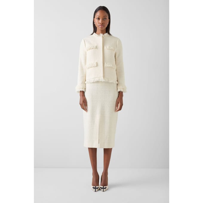 LK Bennett Moss Jacket Cream Taglia: 8 | Blazers Outlet | Donna | Bianco