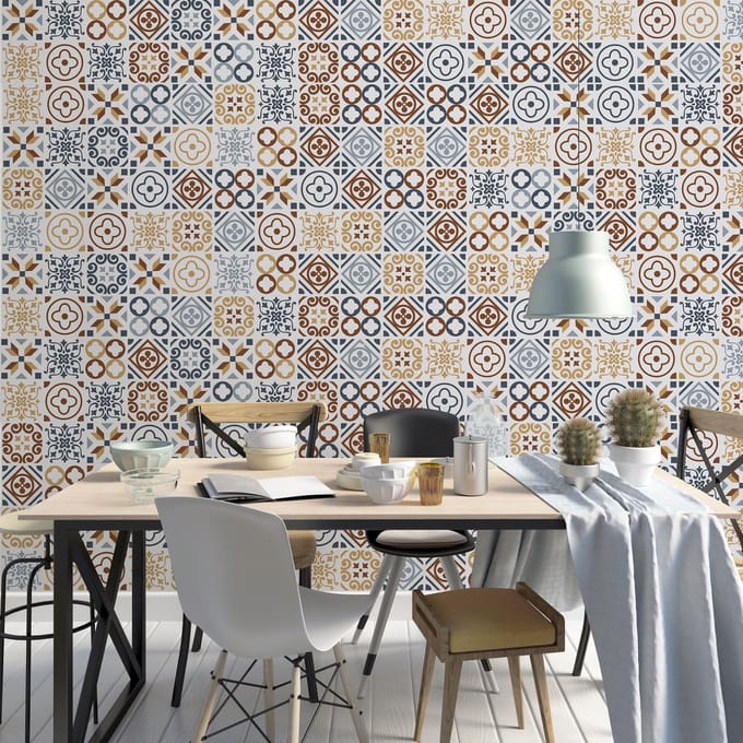 Walplus Azulejo - Muursticker/Tegelsticker - Multicolor - 20x20 cm - 12 stuks