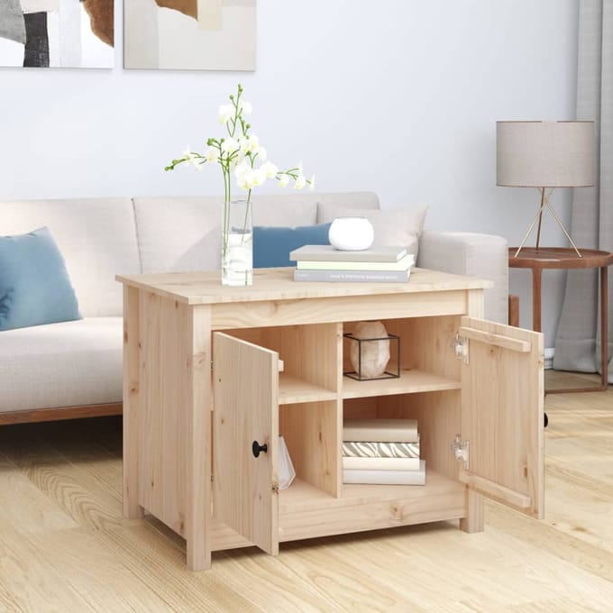 vidaXL - Salontafel - 71x49x55 - cm - massief - grenenhout