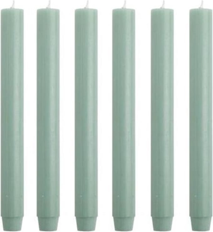 Rustik Lys Extra Lange en dikke Dinerkaarsen | Jade Groen | 30 cm lang / diameter 2.6 cm 6 stuks