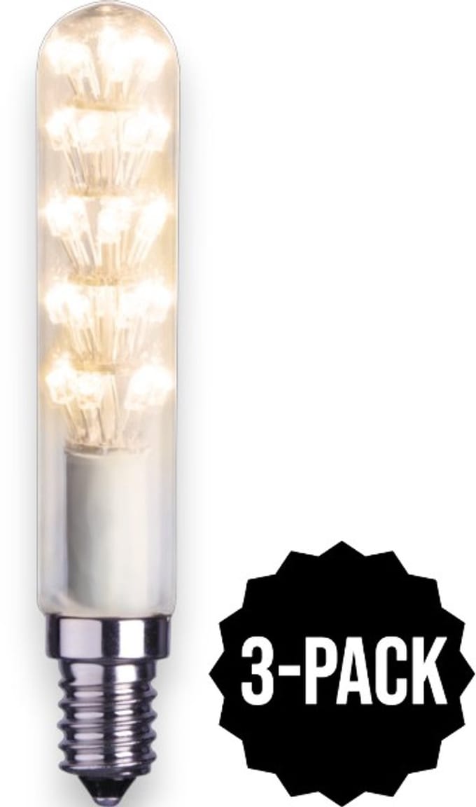 3-Pack | Staaflamp - E14 - 1.5W - Super Warm Wit <2200K - Filament - Helder