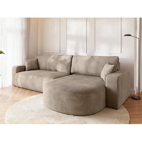 BroMARKT Hoekbank met slaapfunctie beige BISK