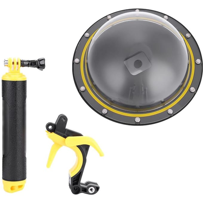 TELESIN Professionele Dome Port Waterdichte Behuizing voor GoPro Hero 567 Camera gray