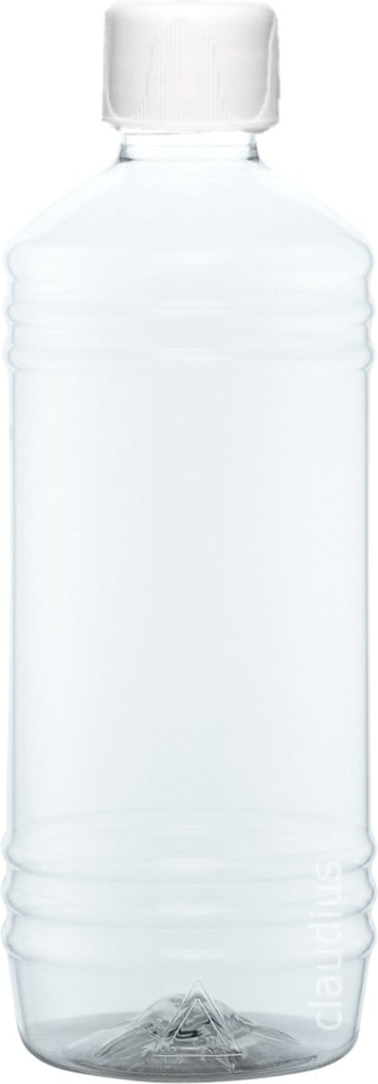 Lege Plastic Fles 500 ml PET transparant - met witte dop - set van 10 stuks - Navulbaar - Leeg