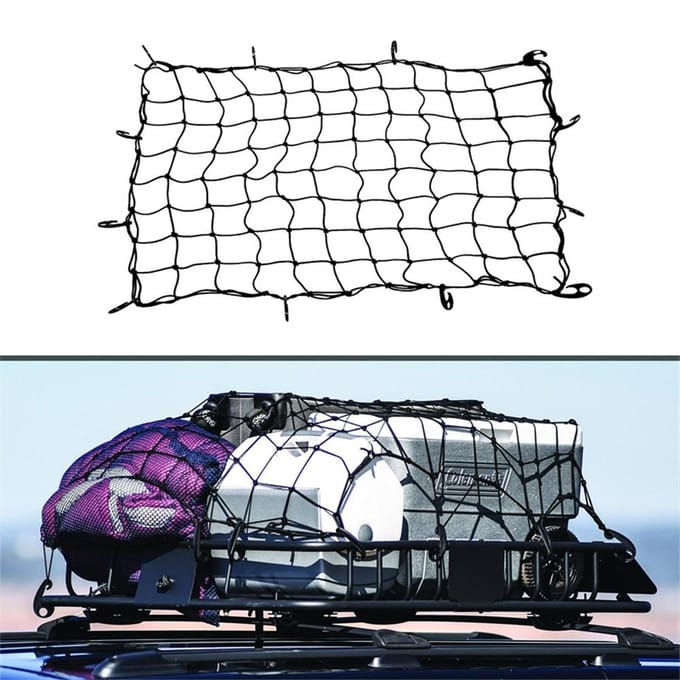 Auto Dak Bagagenet Elastisch Mesh Bagage Touw Hoes Organizer Net Auto Dakdrager zwart