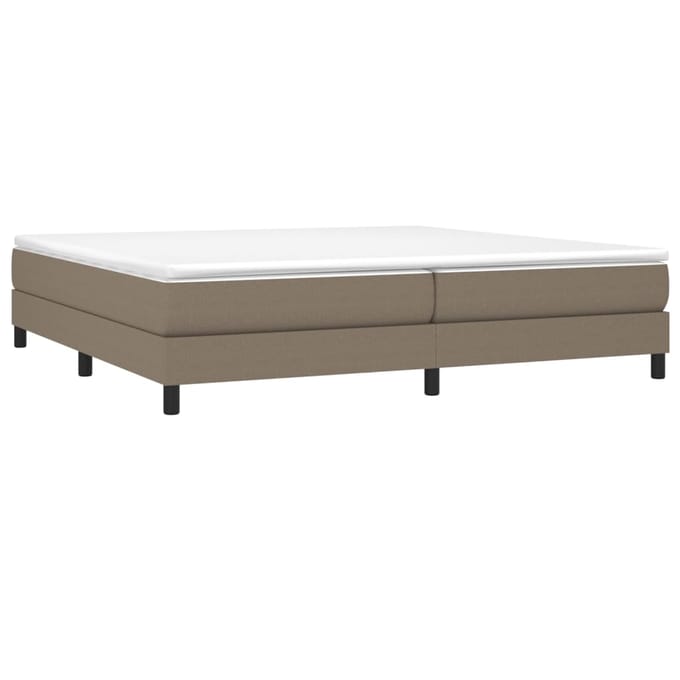 vidaXL - Boxspring - bed - stof - taupe - 200x200 - cm