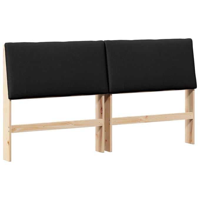 vidaXL Gestoffeerd hoofdbord Zwart 200 cm Massief grenenhout